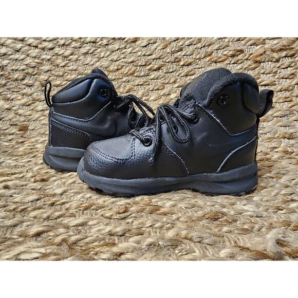 Nike Manoa LTR Boots Shoes TD BQ5374-001 Black Toddler Kids Size 8C - Picture 6 of 9